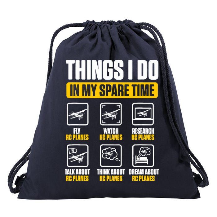 Aircraft Rc Plane Airplane Things I Do In My Spare Time Drawstring Bag