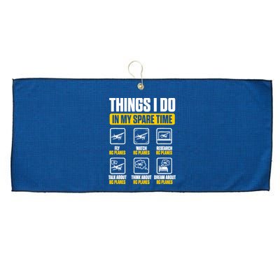 Aircraft Rc Plane Airplane Things I Do In My Spare Time Large Microfiber Waffle Golf Towel
