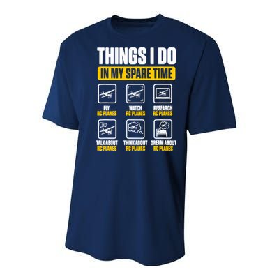 Aircraft Rc Plane Airplane Things I Do In My Spare Time Youth Performance Sprint T-Shirt