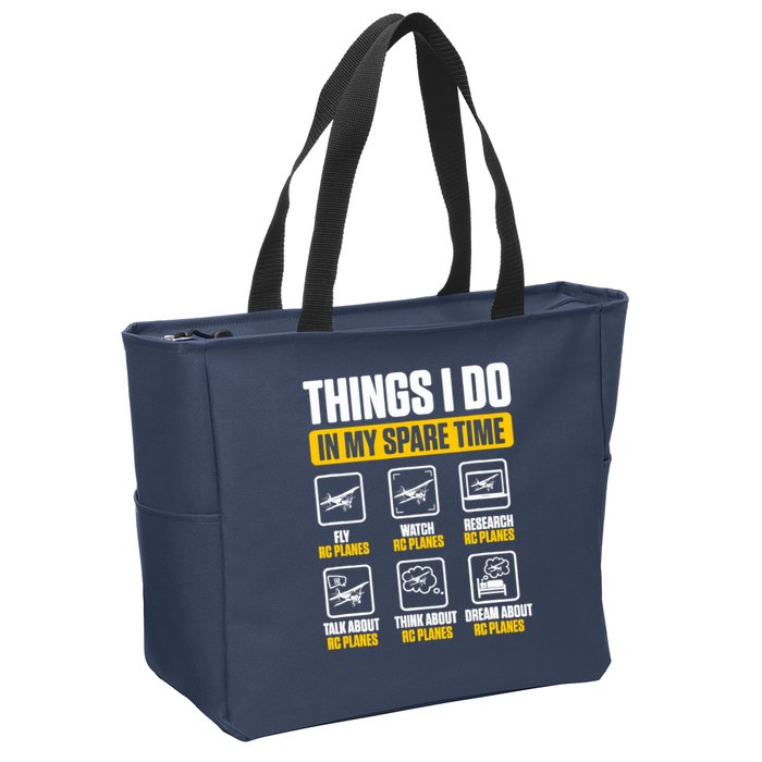 Aircraft Rc Plane Airplane Things I Do In My Spare Time Zip Tote Bag