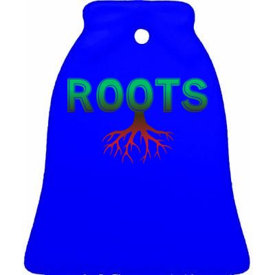 African Roots Powerful Tree Cool Black History Month Gift Meaningful Gift Ceramic Bell Ornament