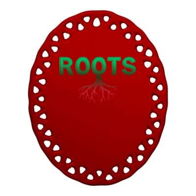 African Roots Powerful Tree Cool Black History Month Gift Meaningful Gift Ceramic Oval Ornament