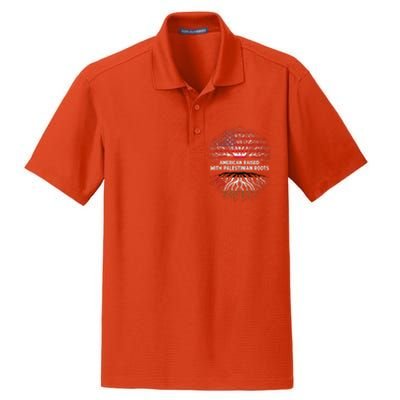 American Raised Palestinian Roots Usa Gaza Palestine Flag Dry Zone Grid Polo