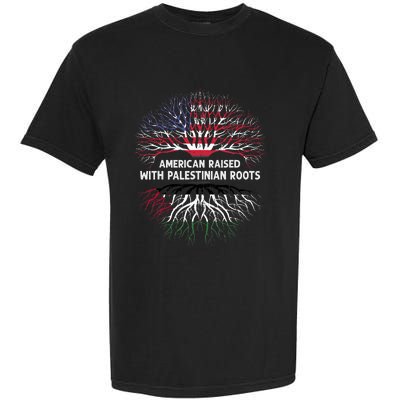 American Raised Palestinian Roots Usa Gaza Palestine Flag Garment-Dyed Heavyweight T-Shirt