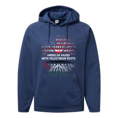 American Raised Palestinian Roots Usa Gaza Palestine Flag Performance Fleece Hoodie