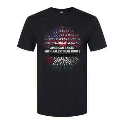 American Raised Palestinian Roots Usa Gaza Palestine Flag Softstyle CVC T-Shirt