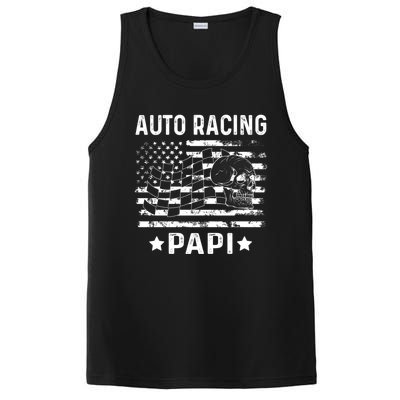 Auto Racing Papi Dad Usa Flag 4th Of July Gift PosiCharge Competitor Tank