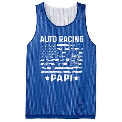 Auto Racing Papi Dad Usa Flag 4th Of July Gift Mesh Reversible Basketball Jersey Tank