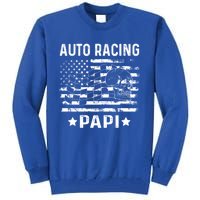 Auto Racing Papi Dad Usa Flag 4th Of July Gift Tall Sweatshirt