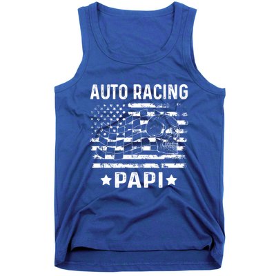 Auto Racing Papi Dad Usa Flag 4th Of July Gift Tank Top