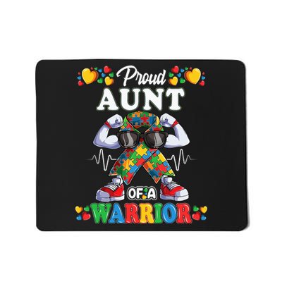 Autistic Ribbon Puzzle Aunt of Autism Awareness Warrior Mousepad