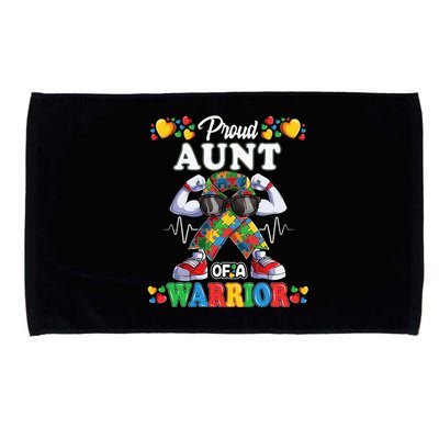 Autistic Ribbon Puzzle Aunt of Autism Awareness Warrior Microfiber Hand Towel