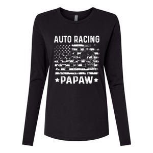 Auto Racing Papaw Grandpa Usa Flag 4th Of July Gift Womens Cotton Relaxed Long Sleeve T-Shirt