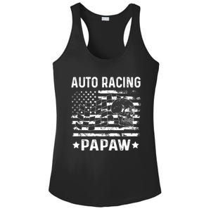 Auto Racing Papaw Grandpa Usa Flag 4th Of July Gift Ladies PosiCharge Competitor Racerback Tank