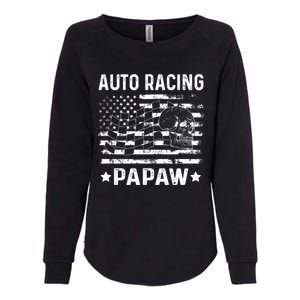 Auto Racing Papaw Grandpa Usa Flag 4th Of July Gift Womens California Wash Sweatshirt