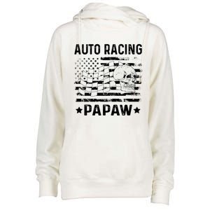 Auto Racing Papaw Grandpa Usa Flag 4th Of July Gift Womens Funnel Neck Pullover Hood