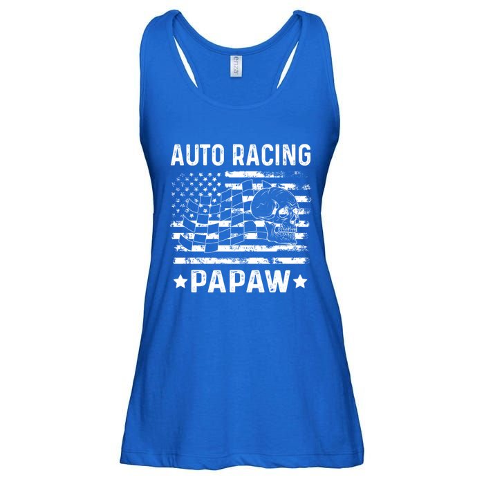 Auto Racing Papaw Grandpa Usa Flag 4th Of July Gift Ladies Essential Flowy Tank