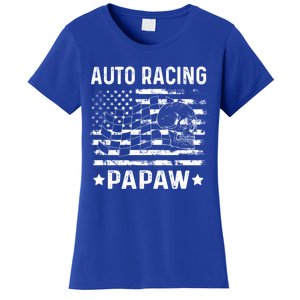 Auto Racing Papaw Grandpa Usa Flag 4th Of July Gift Women's T-Shirt