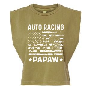 Auto Racing Papaw Grandpa Usa Flag 4th Of July Gift Garment-Dyed Women's Muscle Tee