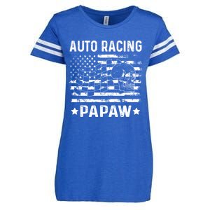 Auto Racing Papaw Grandpa Usa Flag 4th Of July Gift Enza Ladies Jersey Football T-Shirt