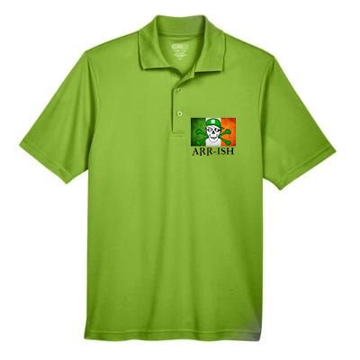 Arr-ish Irish Pirate St. Patrick's Day Flag Men's Origin Performance Piqué Polo