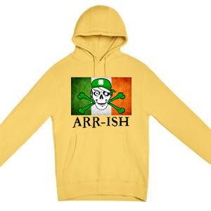 Arr-ish Irish Pirate St. Patrick's Day Flag Premium Pullover Hoodie