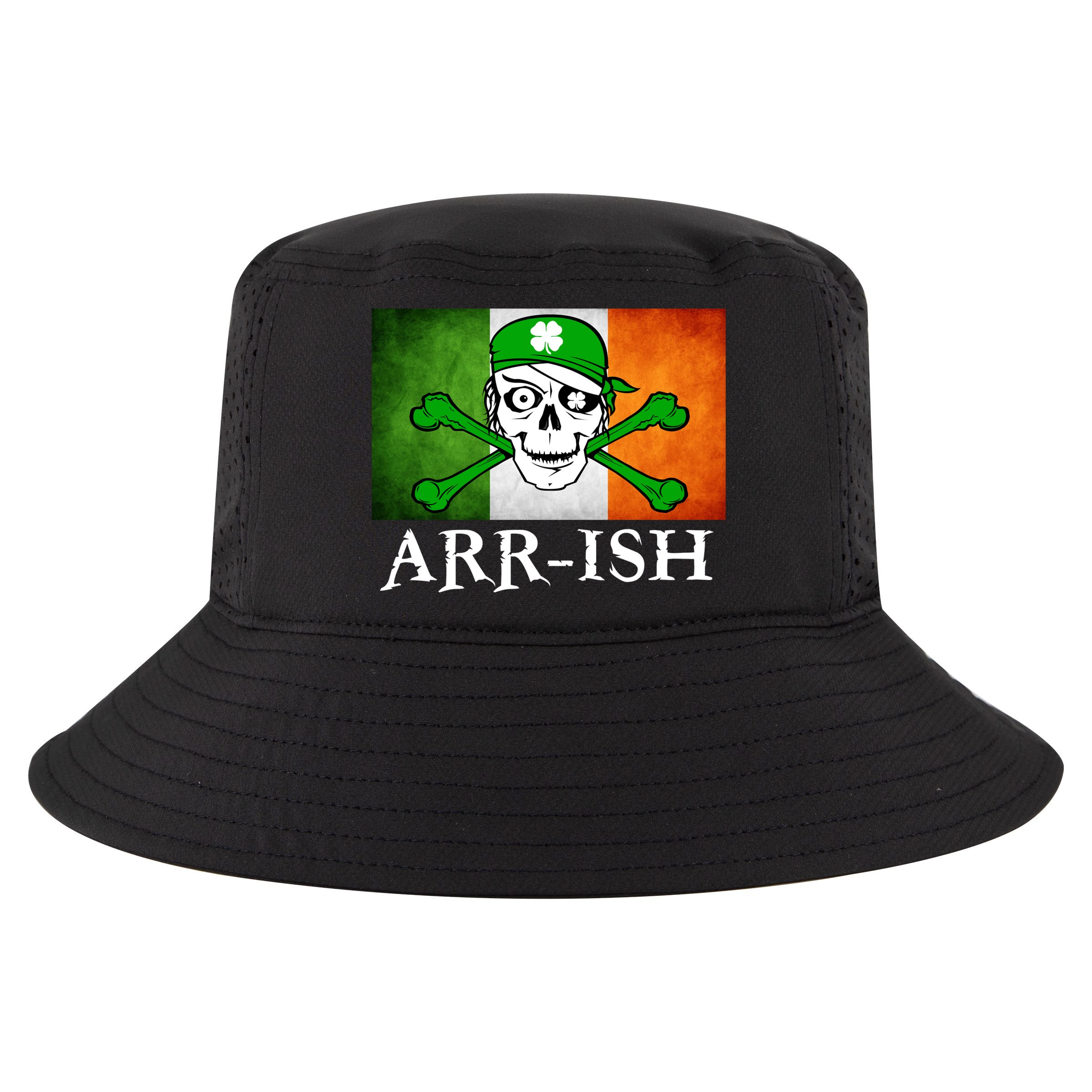 Arr-ish Irish Pirate St. Patrick's Day Flag Cool Comfort Performance Bucket Hat