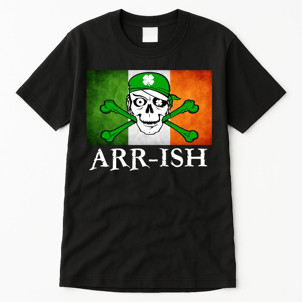 Arr-ish Irish Pirate St. Patrick's Day Flag Tall T-Shirt