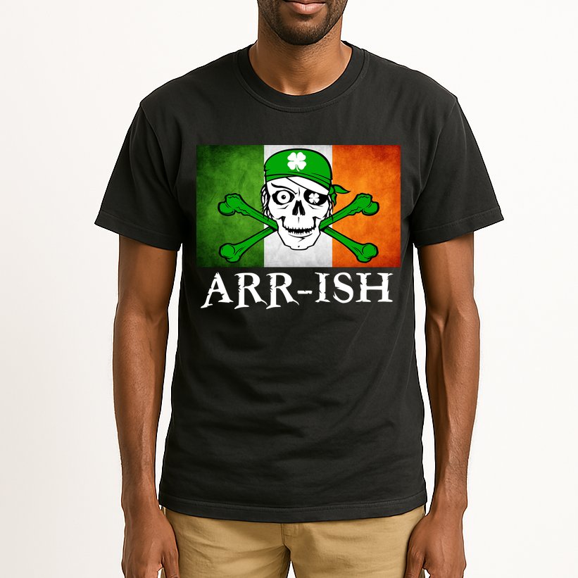 Arr-ish Irish Pirate St. Patrick's Day Flag Tall T-Shirt