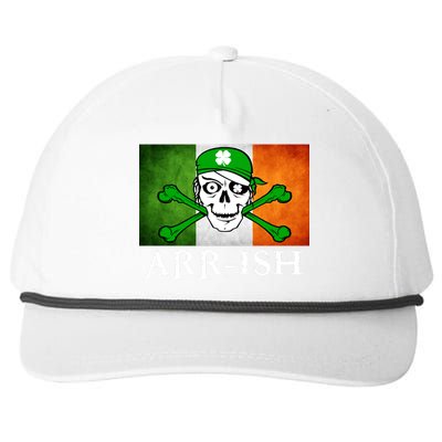 Arr-ish Irish Pirate St. Patrick's Day Flag Snapback Five-Panel Rope Hat