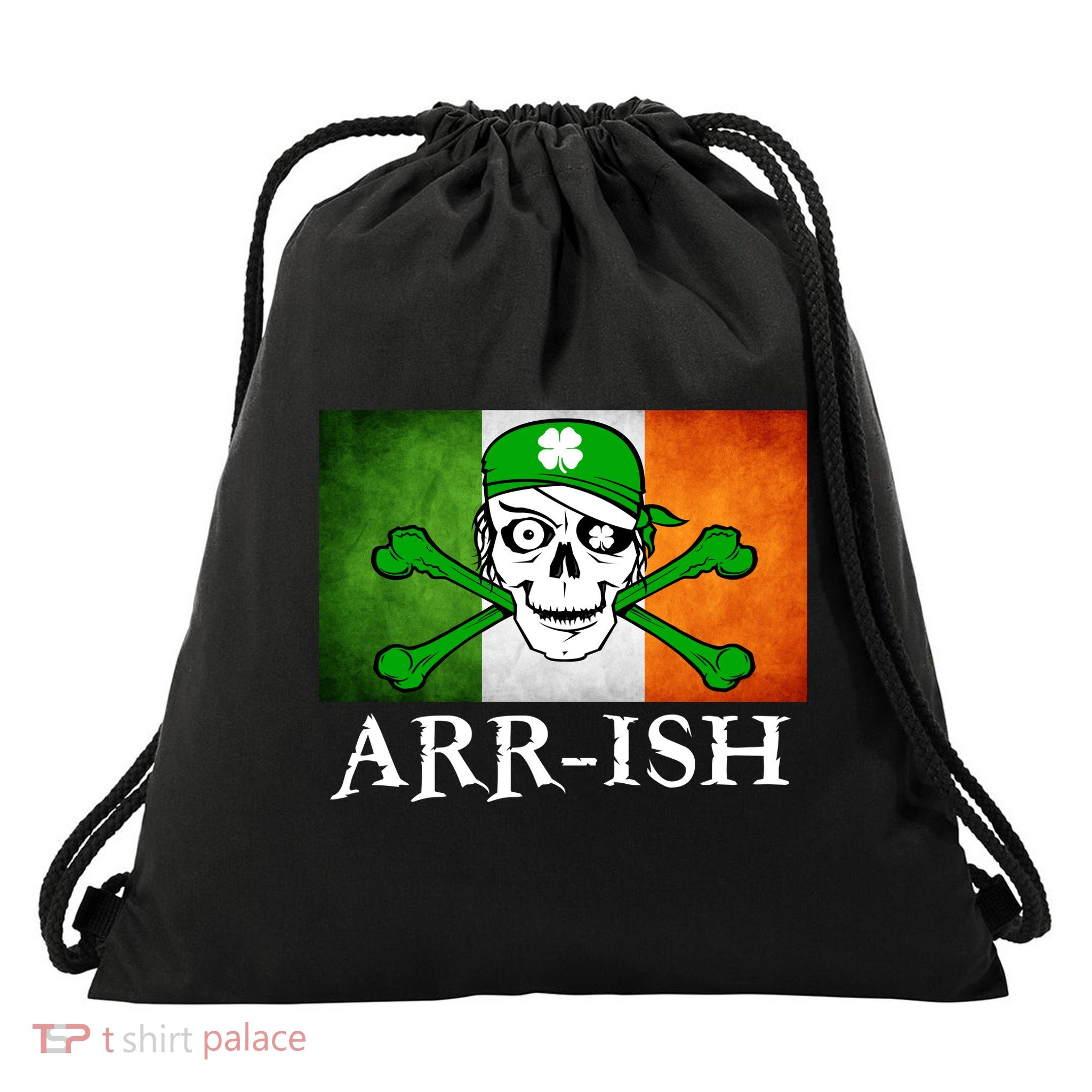 Arr-ish Irish Pirate St. Patrick's Day Flag Drawstring Bag