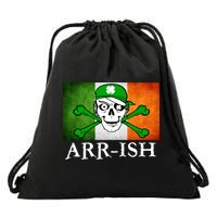Arr-ish Irish Pirate St. Patrick's Day Flag Drawstring Bag