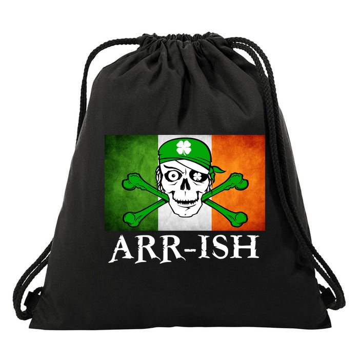 Arr-ish Irish Pirate St. Patrick's Day Flag Drawstring Bag