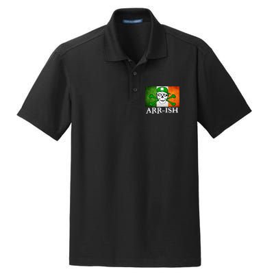 Arr-ish Irish Pirate St. Patrick's Day Flag Dry Zone Grid Polo