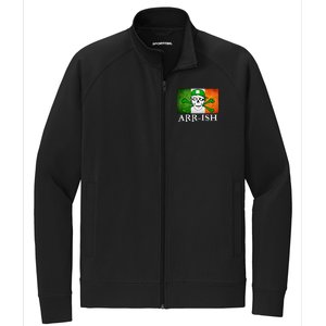 Arr-ish Irish Pirate St. Patrick's Day Flag Stretch Full-Zip Cadet Jacket