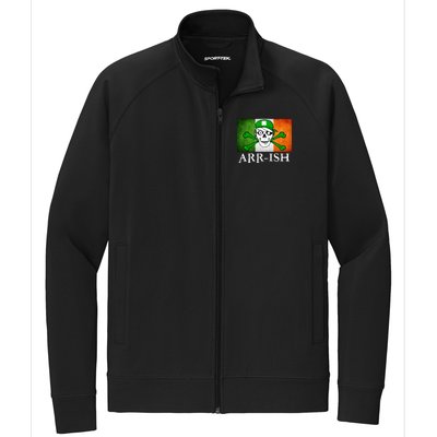 Arr-ish Irish Pirate St. Patrick's Day Flag Stretch Full-Zip Cadet Jacket