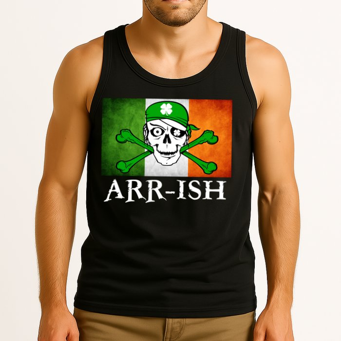 Arr-ish Irish Pirate St. Patrick's Day Flag Tank Top
