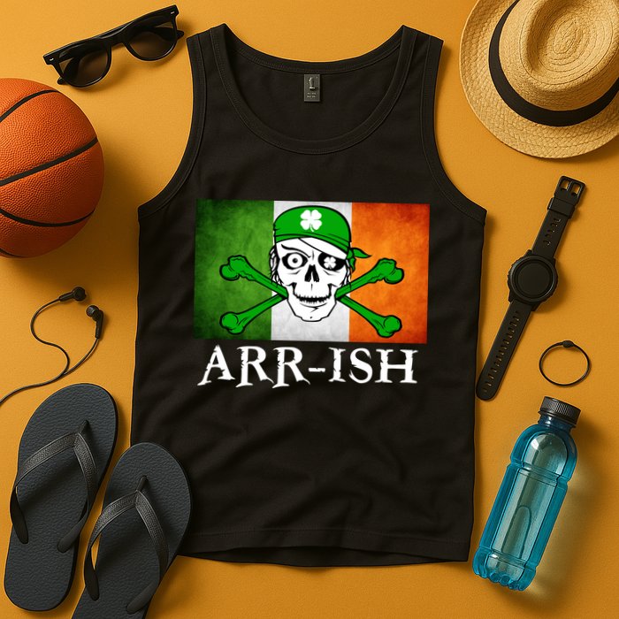 Arr-ish Irish Pirate St. Patrick's Day Flag Tank Top