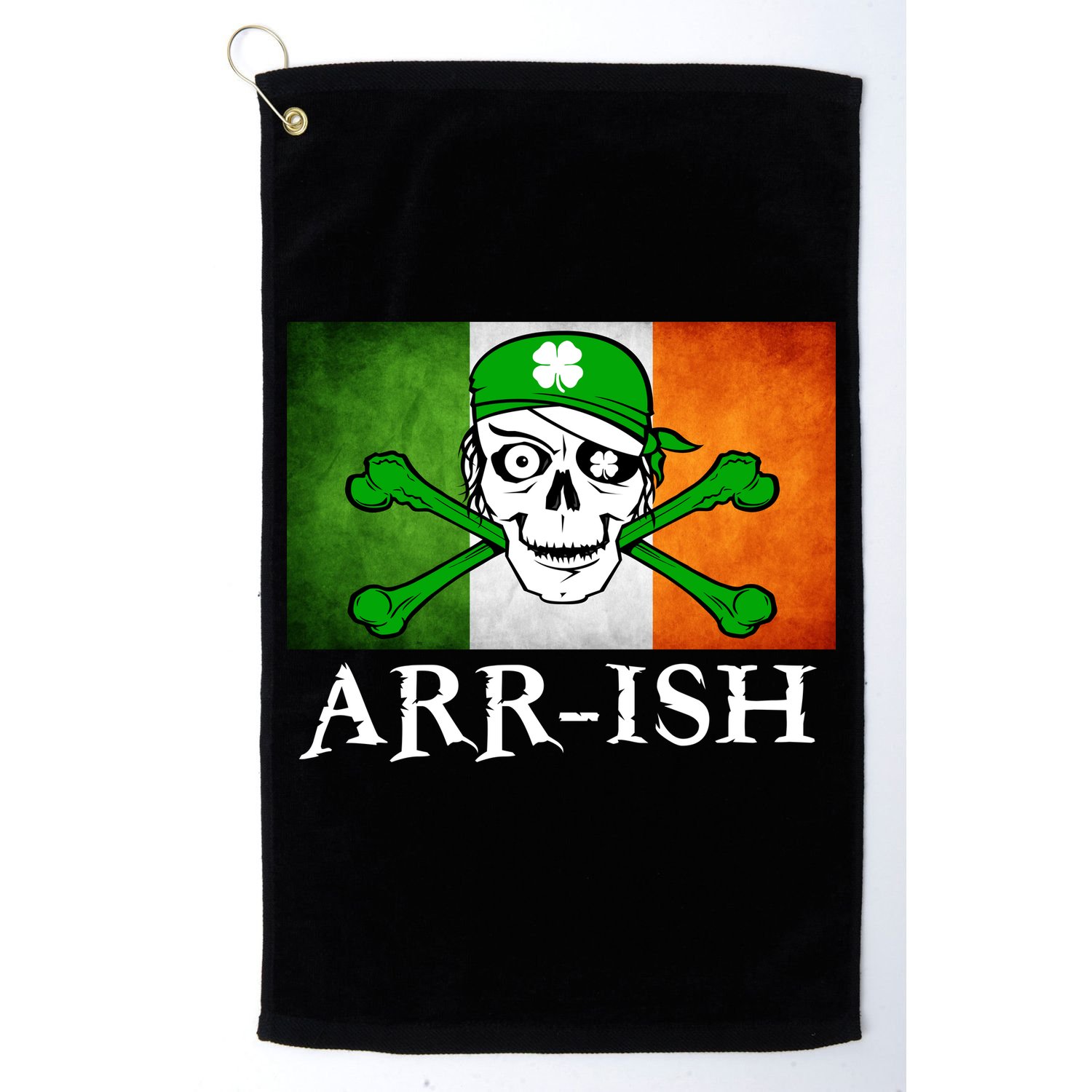 Arr-ish Irish Pirate St. Patrick's Day Flag Golf Towel