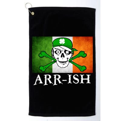 Arr-ish Irish Pirate St. Patrick's Day Flag Platinum Collection Golf Towel