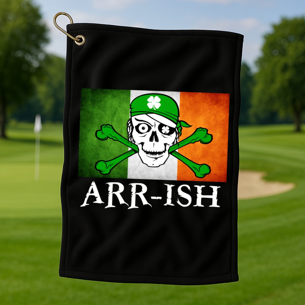 Arr-ish Irish Pirate St. Patrick's Day Flag Golf Towel