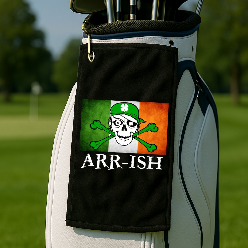 Arr-ish Irish Pirate St. Patrick's Day Flag Golf Towel