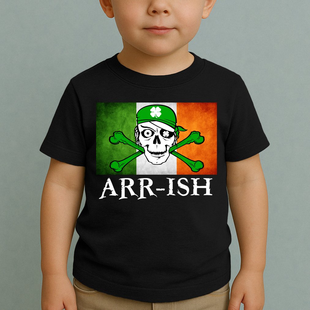Arr-ish Irish Pirate St. Patrick's Day Flag Toddler T-Shirt