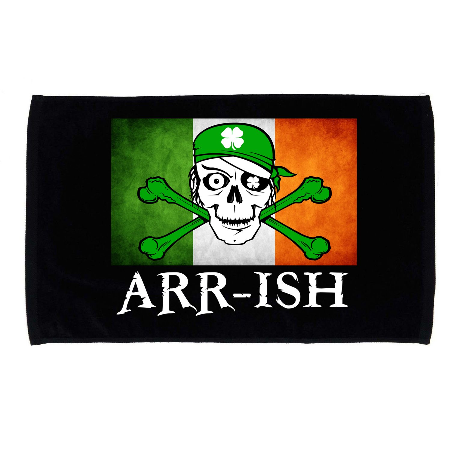 Arr-ish Irish Pirate St. Patrick's Day Flag Microfiber Hand Towel