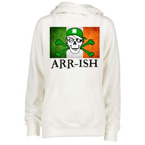 Arr-ish Irish Pirate St. Patrick's Day Flag Womens Funnel Neck Pullover Hood