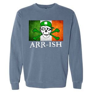 Arr-ish Irish Pirate St. Patrick's Day Flag Garment-Dyed Sweatshirt