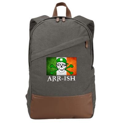 Arr-ish Irish Pirate St. Patrick's Day Flag Cotton Canvas Backpack