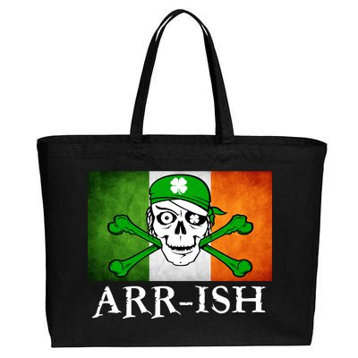 Arr-ish Irish Pirate St. Patrick's Day Flag Cotton Canvas Jumbo Tote