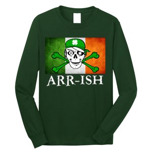 Arr-ish Irish Pirate St. Patrick's Day Flag Long Sleeve Shirt