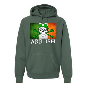 Arr-ish Irish Pirate St. Patrick's Day Flag Premium Hoodie